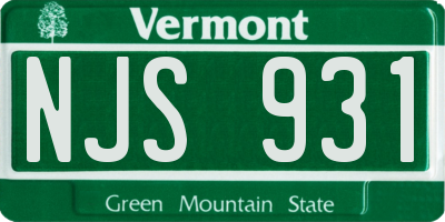 VT license plate NJS931