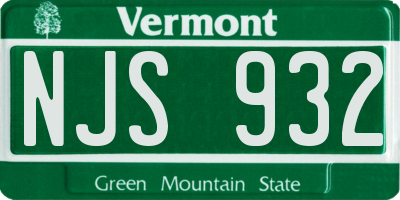 VT license plate NJS932