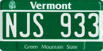 VT license plate NJS933