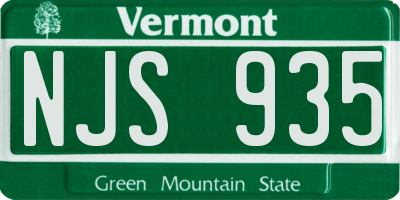 VT license plate NJS935