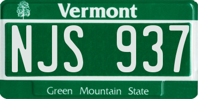 VT license plate NJS937