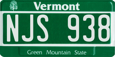 VT license plate NJS938