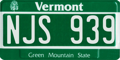 VT license plate NJS939