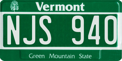 VT license plate NJS940