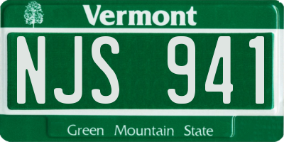VT license plate NJS941