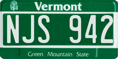 VT license plate NJS942