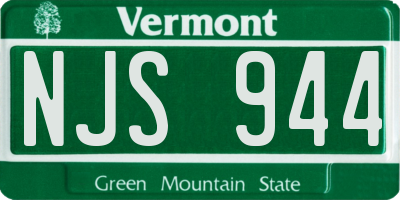 VT license plate NJS944