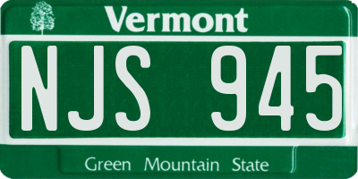 VT license plate NJS945