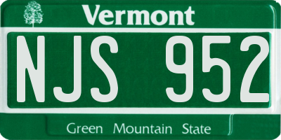 VT license plate NJS952