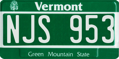 VT license plate NJS953
