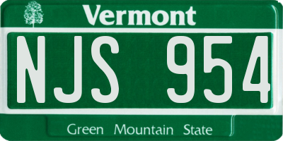 VT license plate NJS954
