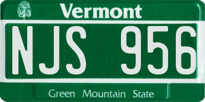 VT license plate NJS956