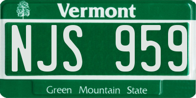 VT license plate NJS959