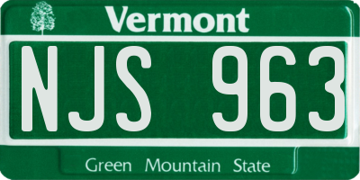 VT license plate NJS963
