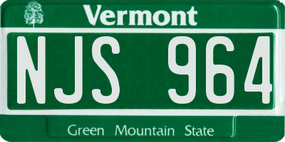 VT license plate NJS964