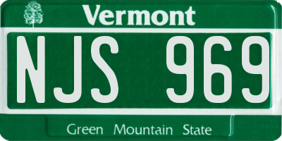 VT license plate NJS969