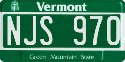 VT license plate NJS970