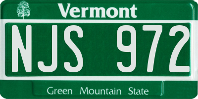 VT license plate NJS972