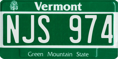 VT license plate NJS974