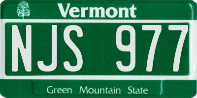 VT license plate NJS977