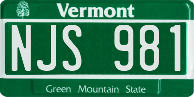 VT license plate NJS981