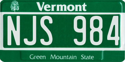 VT license plate NJS984