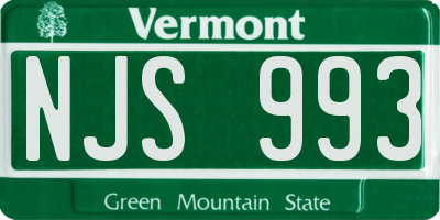 VT license plate NJS993