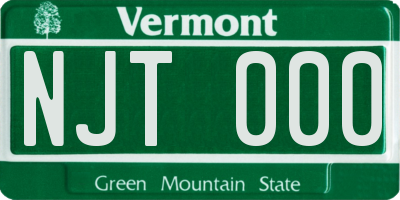 VT license plate NJT000