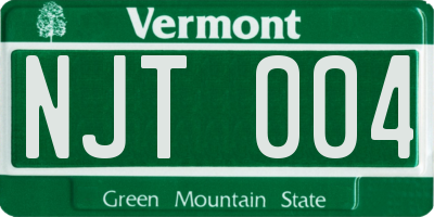 VT license plate NJT004