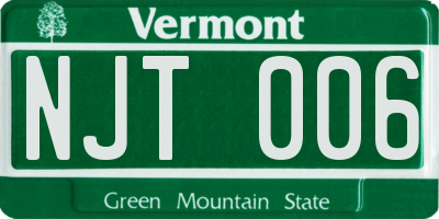 VT license plate NJT006