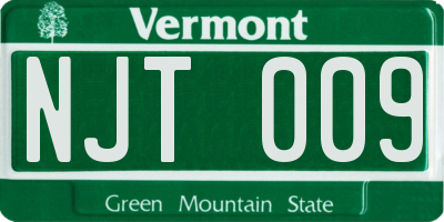 VT license plate NJT009