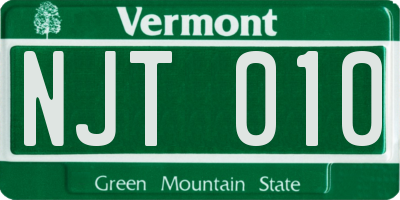 VT license plate NJT010