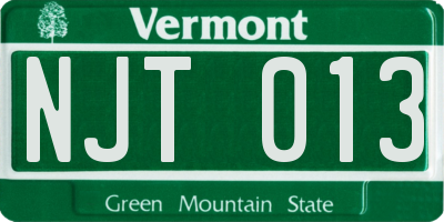 VT license plate NJT013