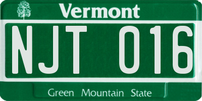 VT license plate NJT016