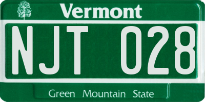 VT license plate NJT028