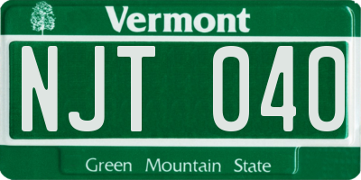 VT license plate NJT040
