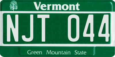 VT license plate NJT044