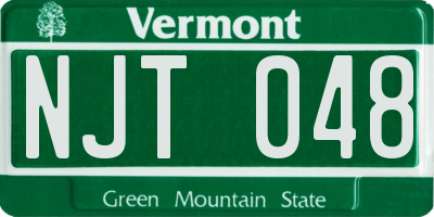 VT license plate NJT048