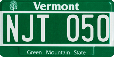 VT license plate NJT050