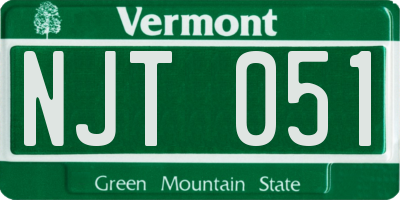 VT license plate NJT051
