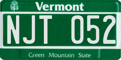 VT license plate NJT052