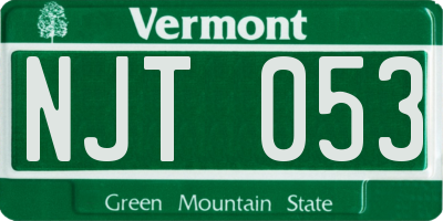 VT license plate NJT053
