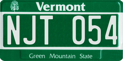 VT license plate NJT054
