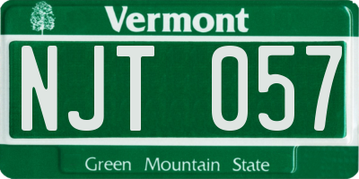 VT license plate NJT057