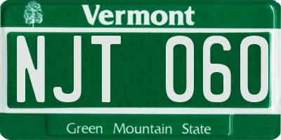 VT license plate NJT060