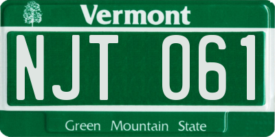 VT license plate NJT061