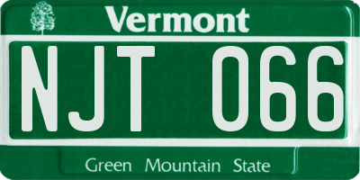 VT license plate NJT066