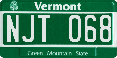 VT license plate NJT068