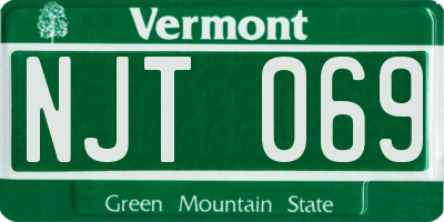 VT license plate NJT069
