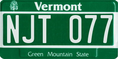 VT license plate NJT077